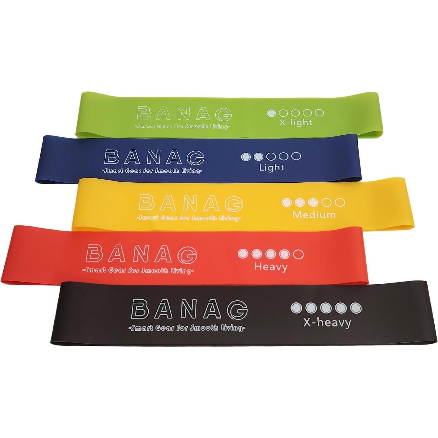Juego de Bandas de Resistencia BANAG 5 Niveles Láttex Natural