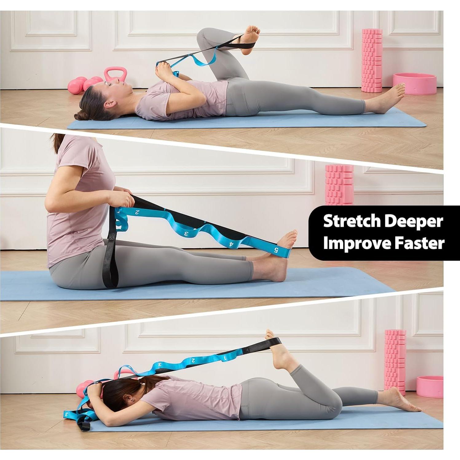 Correa de Estiramiento Acozycoo con 10 Asas - Yoga y Pilates