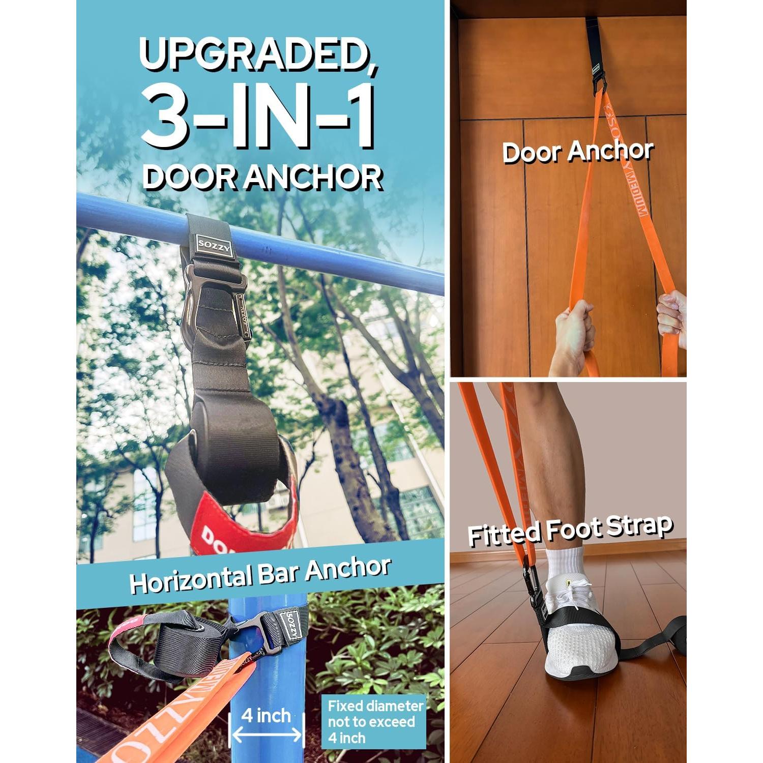 Ancla de puerta 3 en 1 Sozzy para bandas de resistencia
