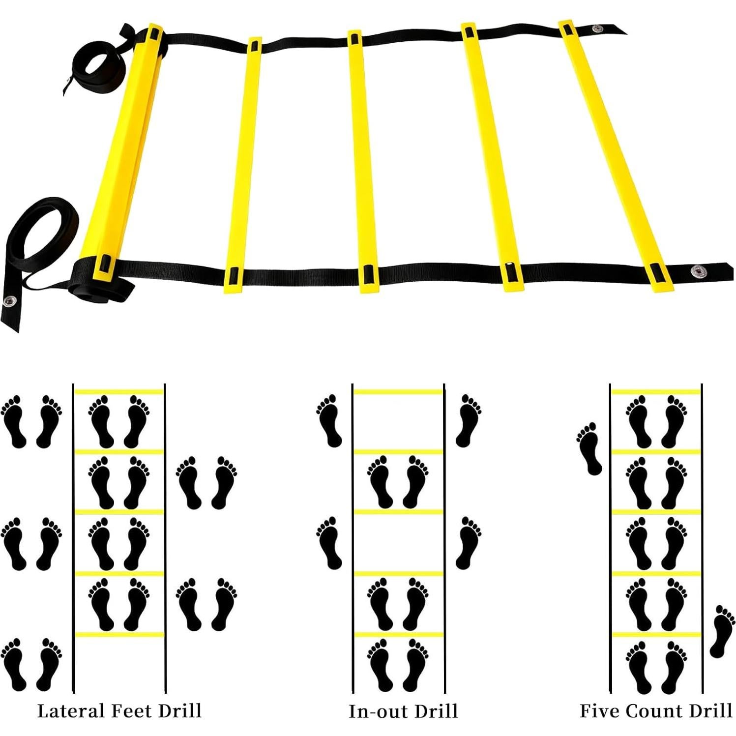 Escalera de Agilidad Sleteranpe 6m con 12 Peldaños Ajustables