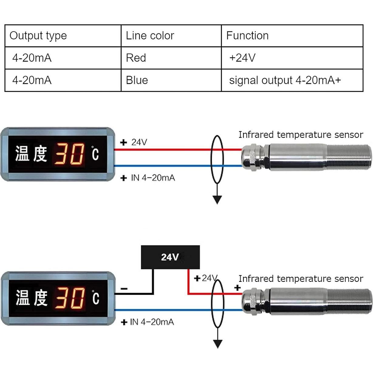 Sensor de Temperatura Digital YWBL-WH 0-100°C Acero Inoxidable