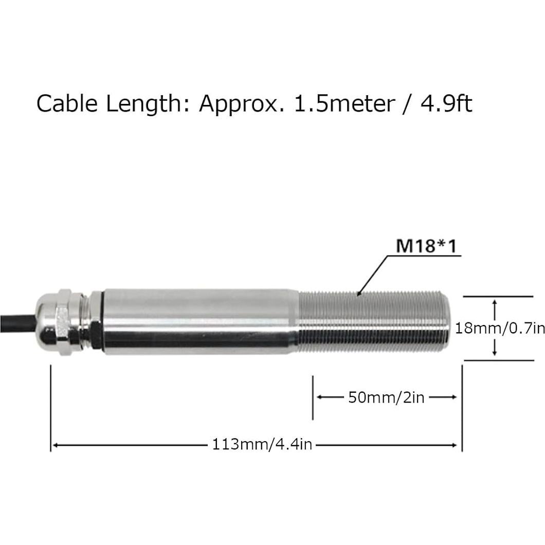Sensor de Temperatura Digital YWBL-WH 0-100°C Acero Inoxidable