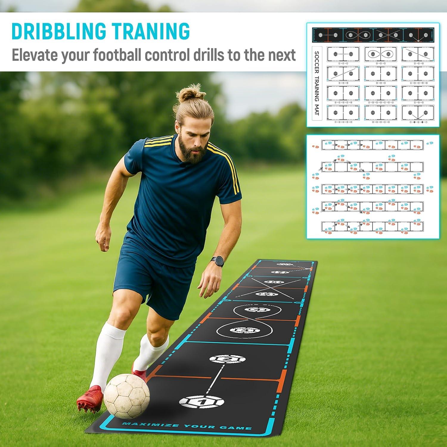 Alfombra de Entrenamiento de Fútbol MUKESKY con Escalera y Conos