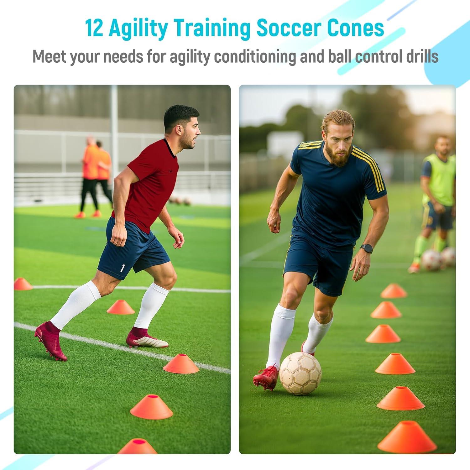 Alfombra de Entrenamiento de Fútbol MUKESKY con Escalera y Conos