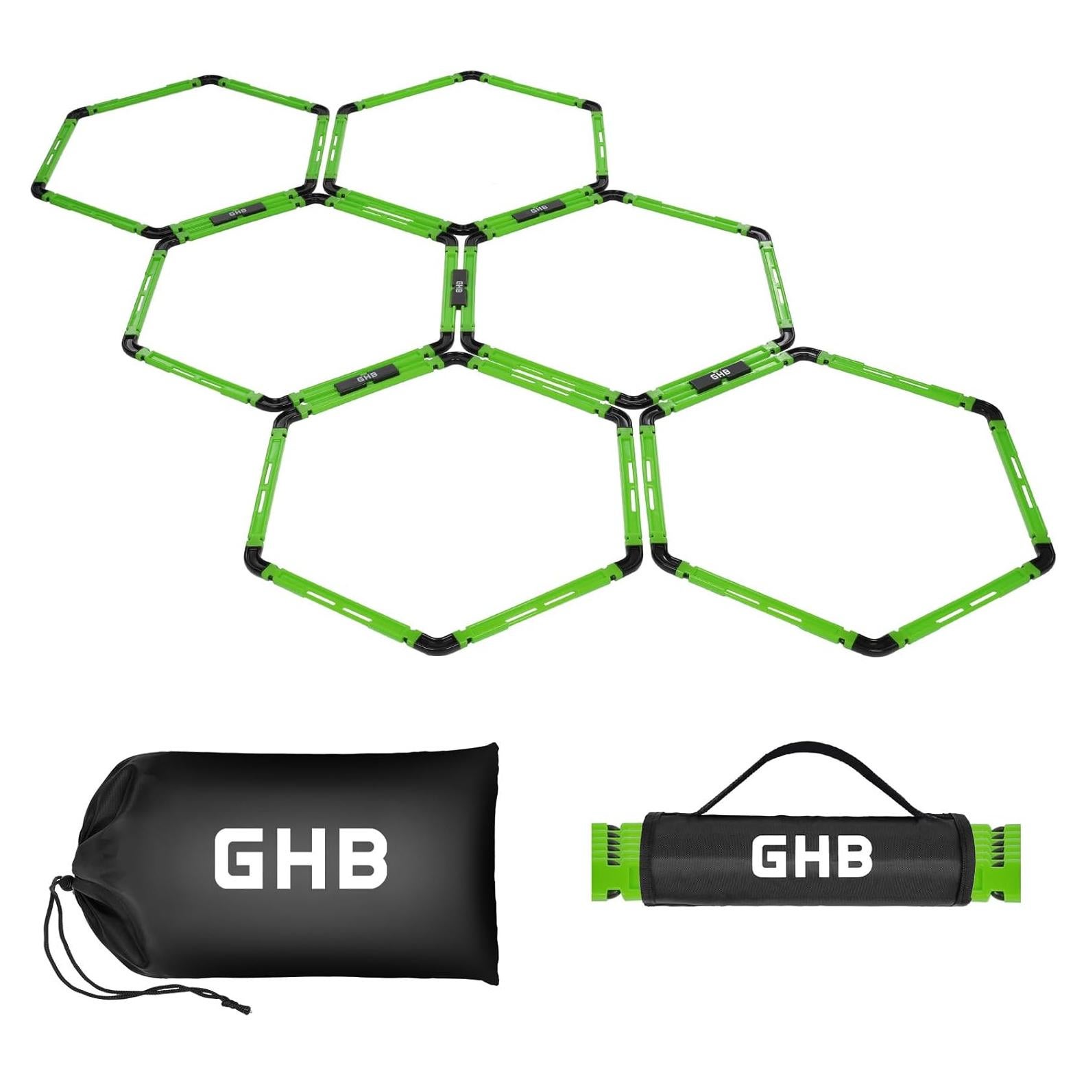 Set de 6 Anillos de Agilidad Hexagonales GHB con Bolsa