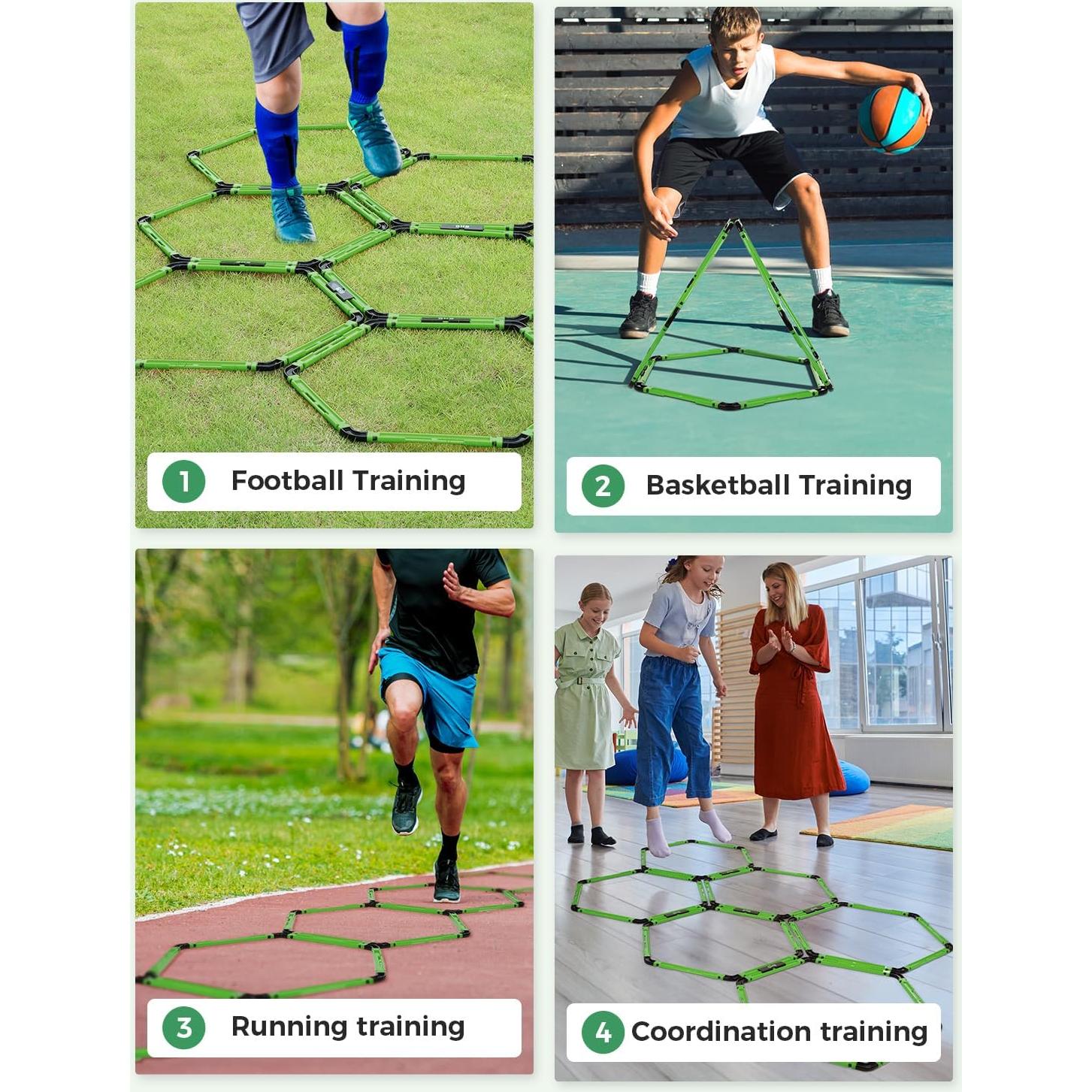 Set de 6 Anillos de Agilidad Hexagonales GHB con Bolsa