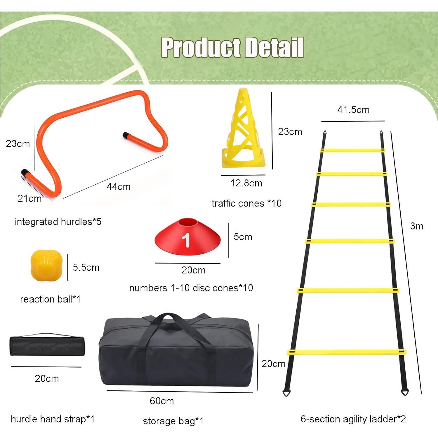 Equipo de Entrenamiento de Agilidad TGLITC con Vallas y Conos