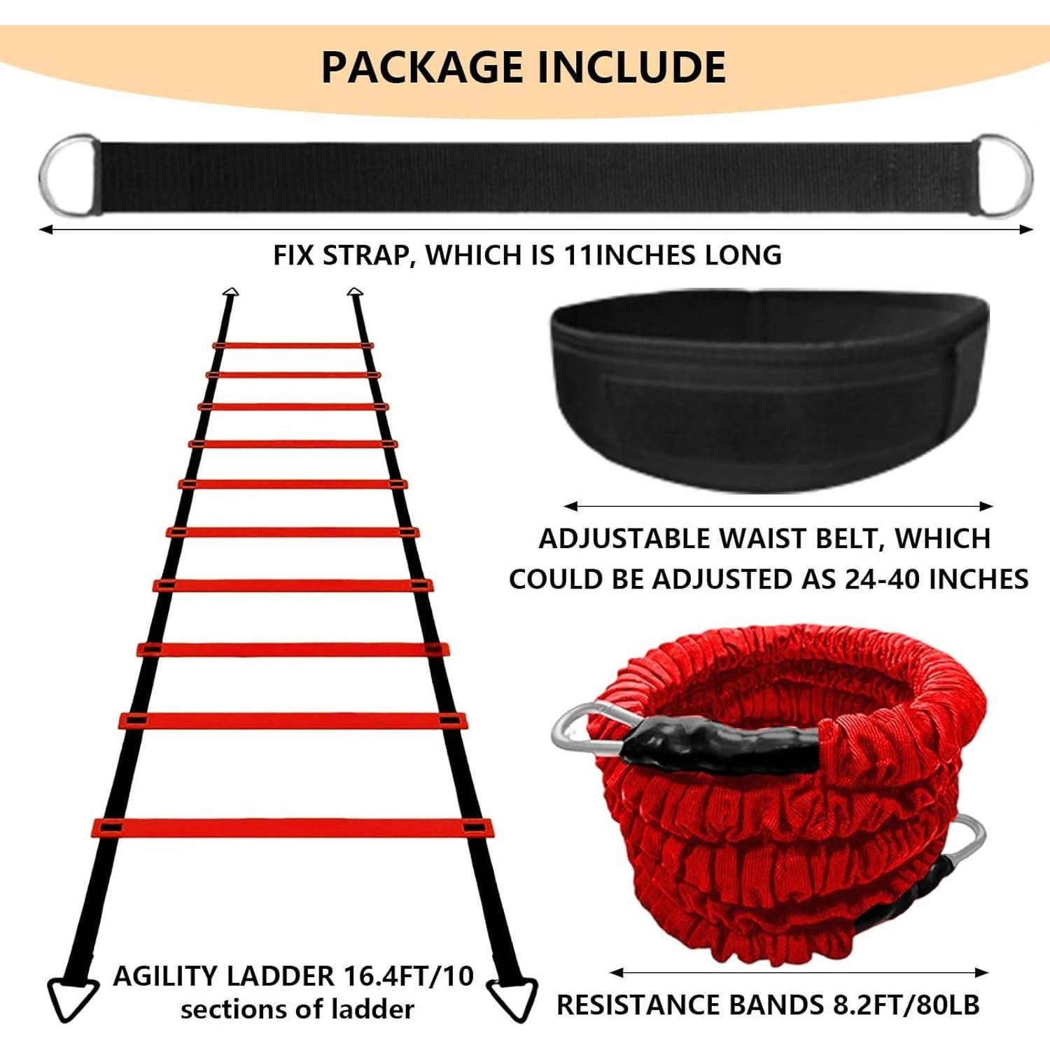 Conjunto de Entrenamiento de Velocidad Tuyzhrymlic con Escalera y Banda 80lb