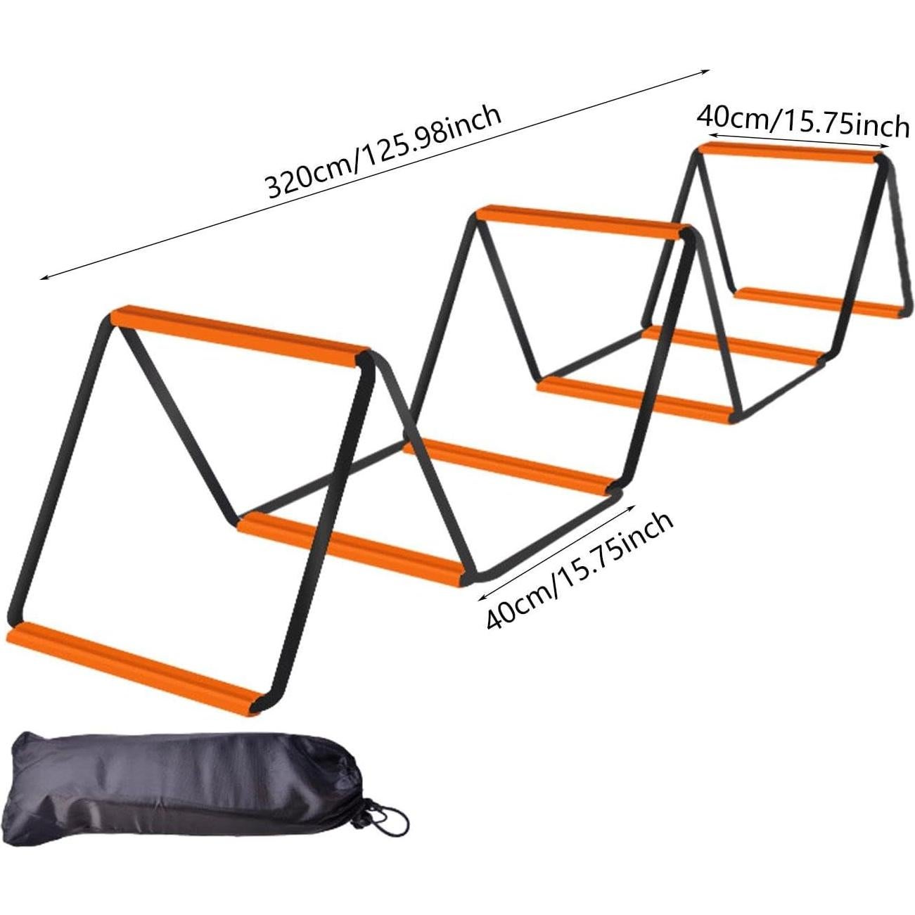 Escalera de Agilidad Aosekaa 10 Rejillas 400 cm Negro Naranja