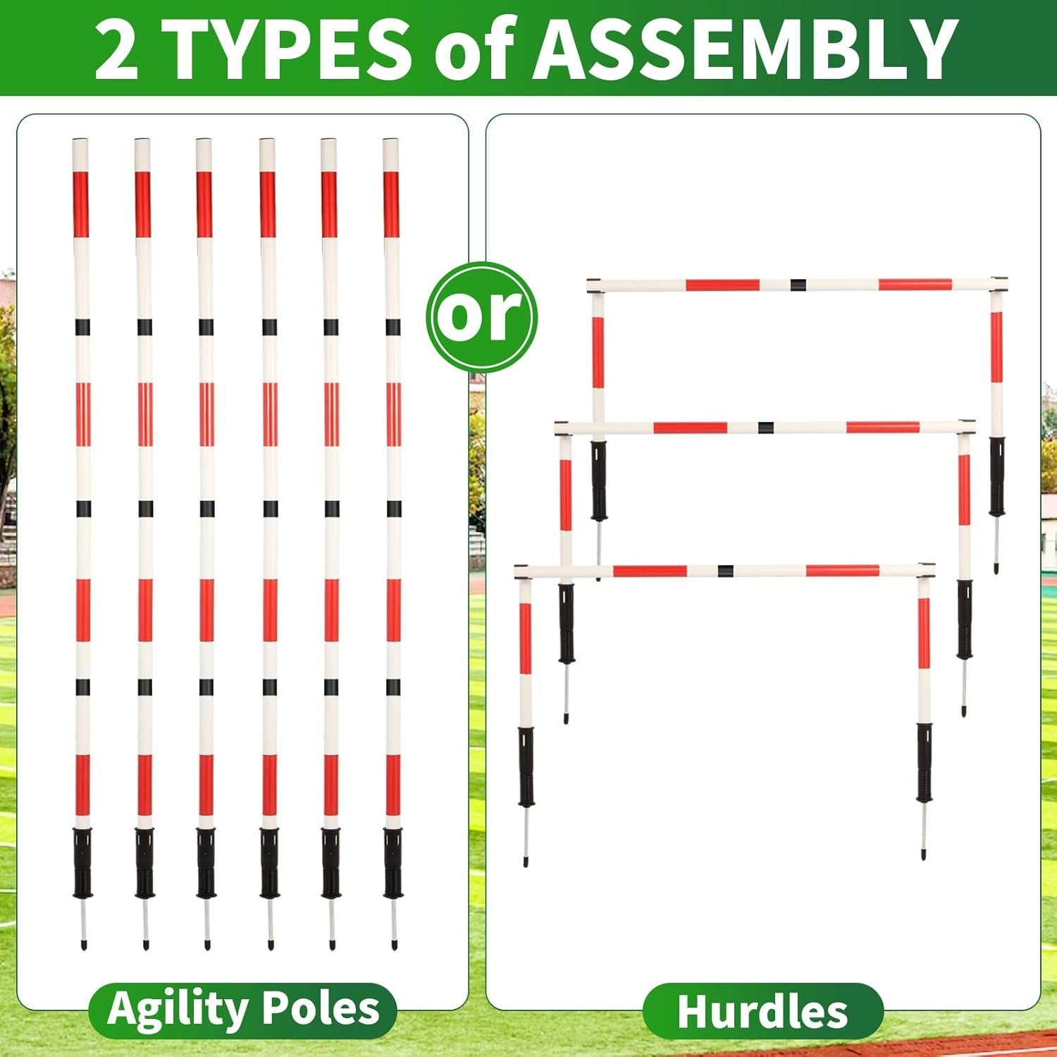 Equipo de entrenamiento de agilidad Tansheep 6 postes y 12 conos