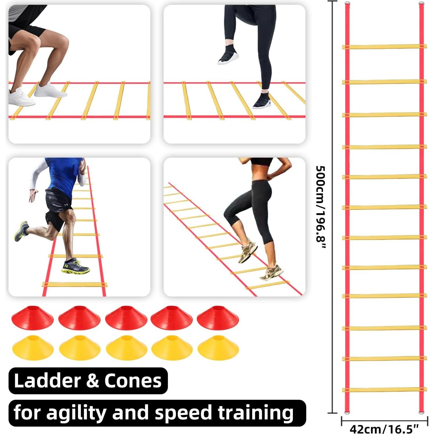 Equipo de entrenamiento de agilidad Tansheep 6 postes y 12 conos