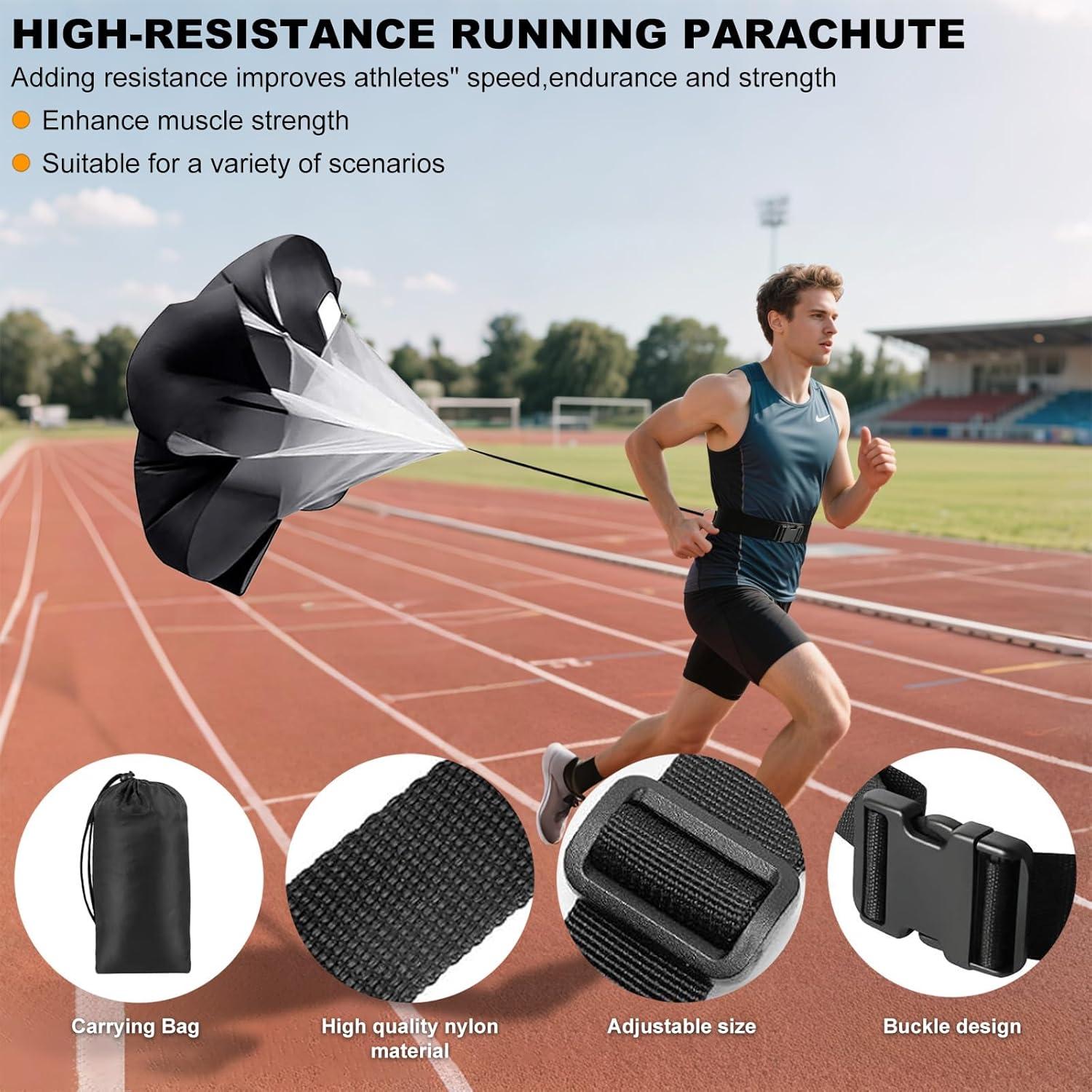 Equipo de Entrenamiento de Fútbol Ovestars - Escalera 6m, 12 Conos, Paracaídas