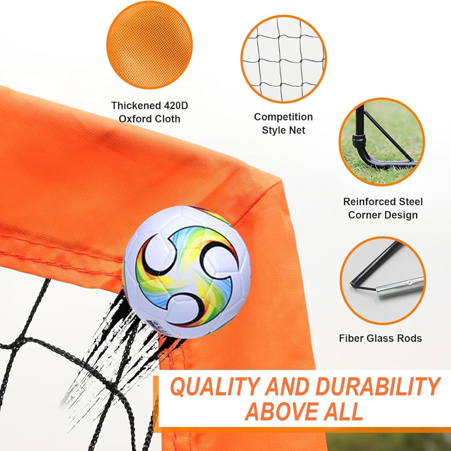 Portería de Fútbol Portátil HouzeFun 4x3m + Escalera Agilidad