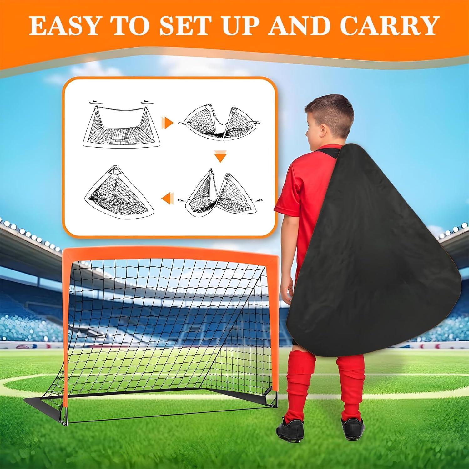 Portería de Fútbol Portátil HouzeFun 4x3m + Escalera Agilidad