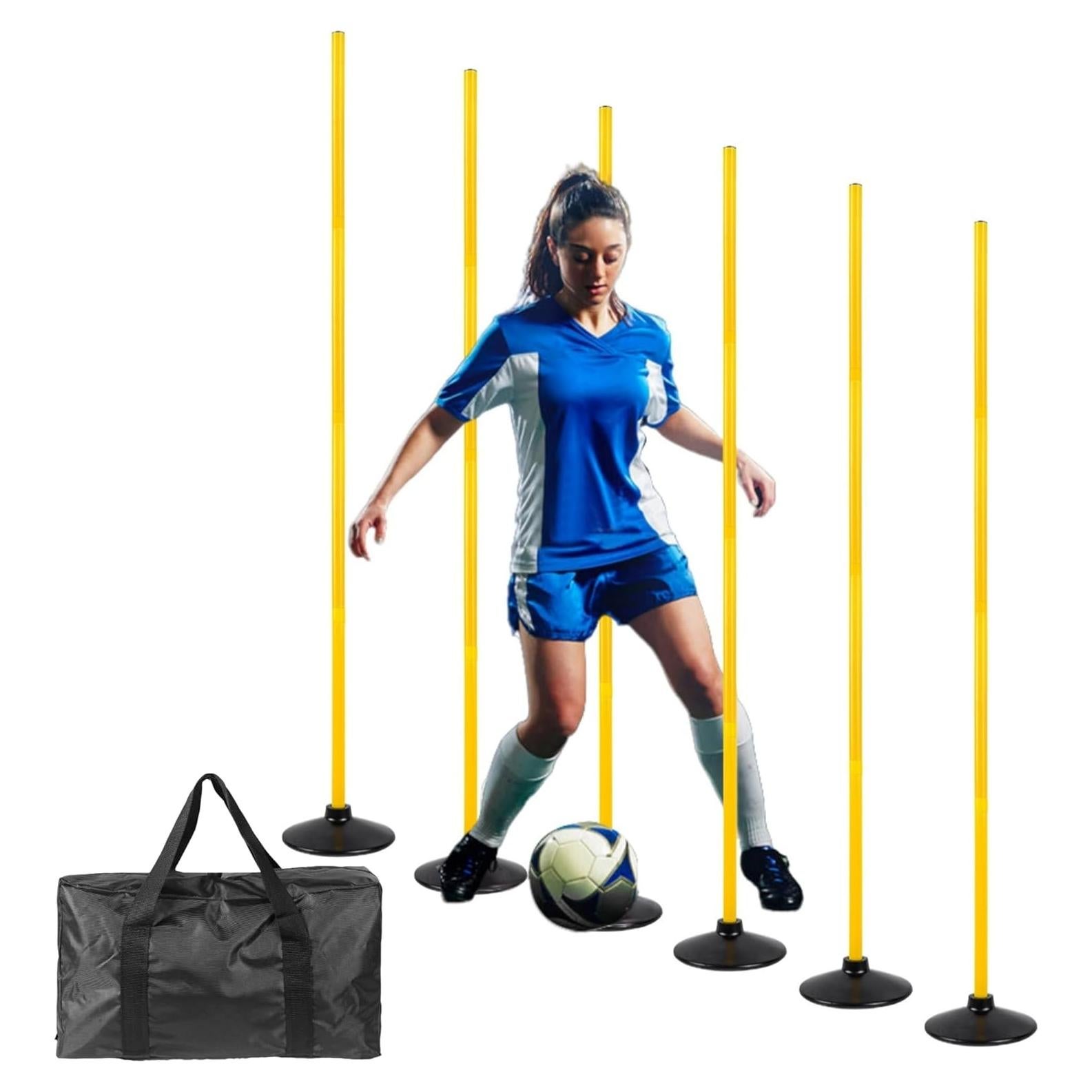 6 Postes de Agilidad Ajustables Nbguigdstr para Fútbol 1.52 m