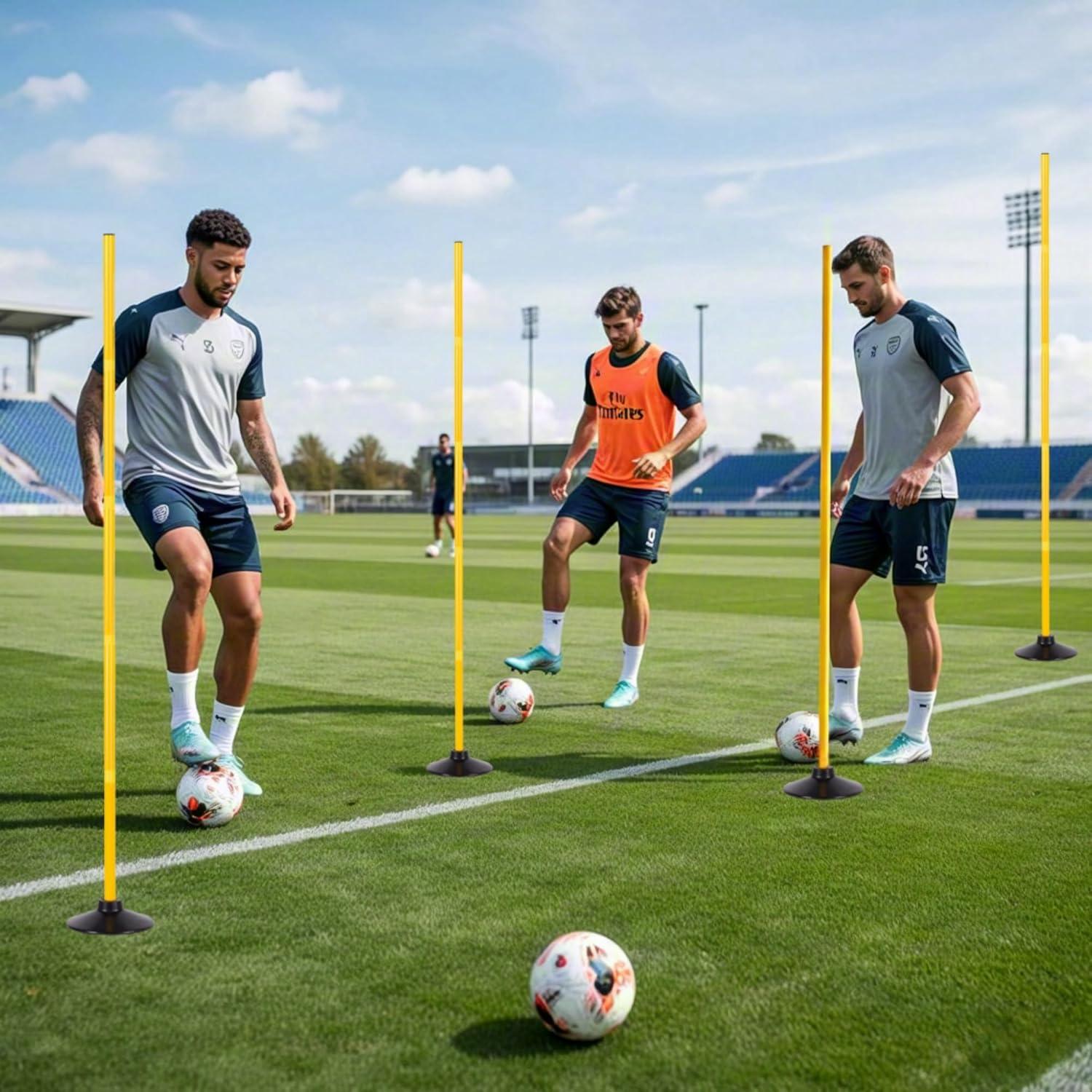 6 Postes de Agilidad Ajustables Nbguigdstr para Fútbol 1.52 m