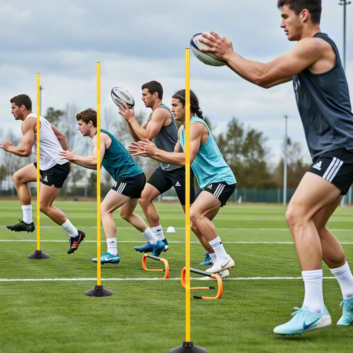 6 Postes de Agilidad Ajustables Nbguigdstr para Fútbol 1.52 m