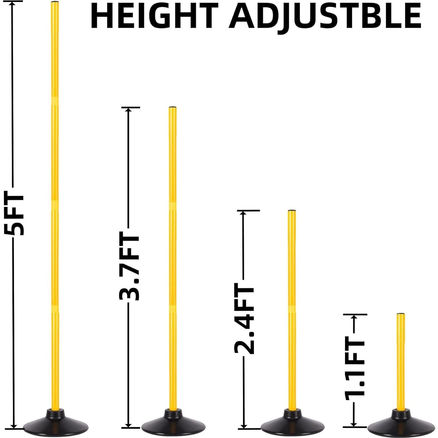 6 Postes de Agilidad Ajustables Nbguigdstr para Fútbol 1.52 m