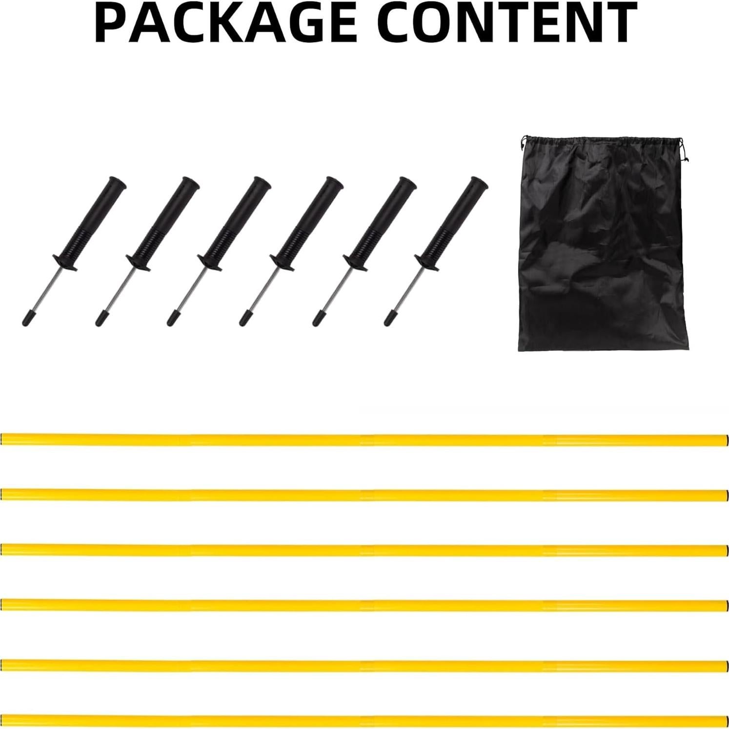 Postes de Agilidad para Fútbol Nbguigdstr 1.52m 6 Pcs Ajustables