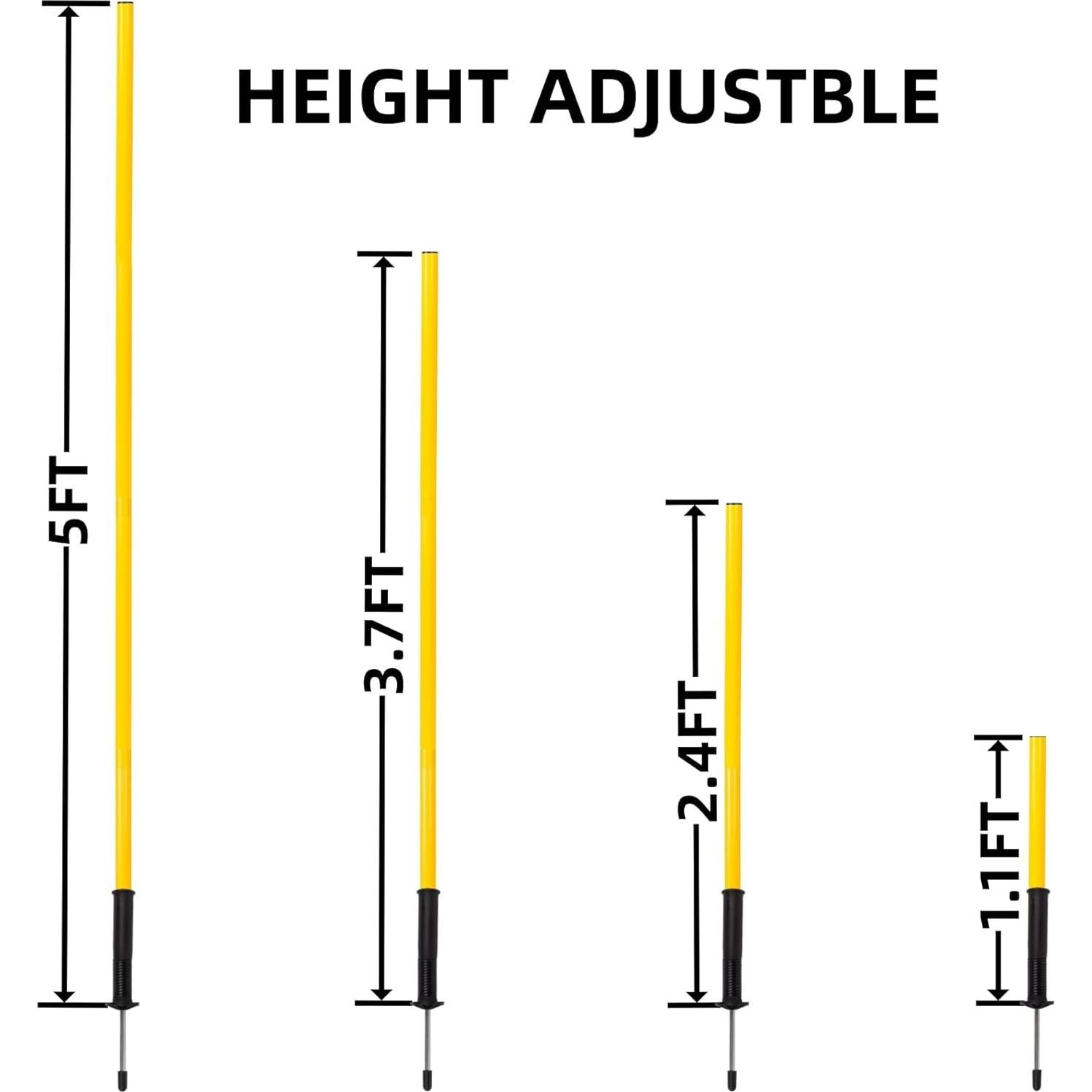 Postes de Agilidad para Fútbol Nbguigdstr 1.52m 6 Pcs Ajustables