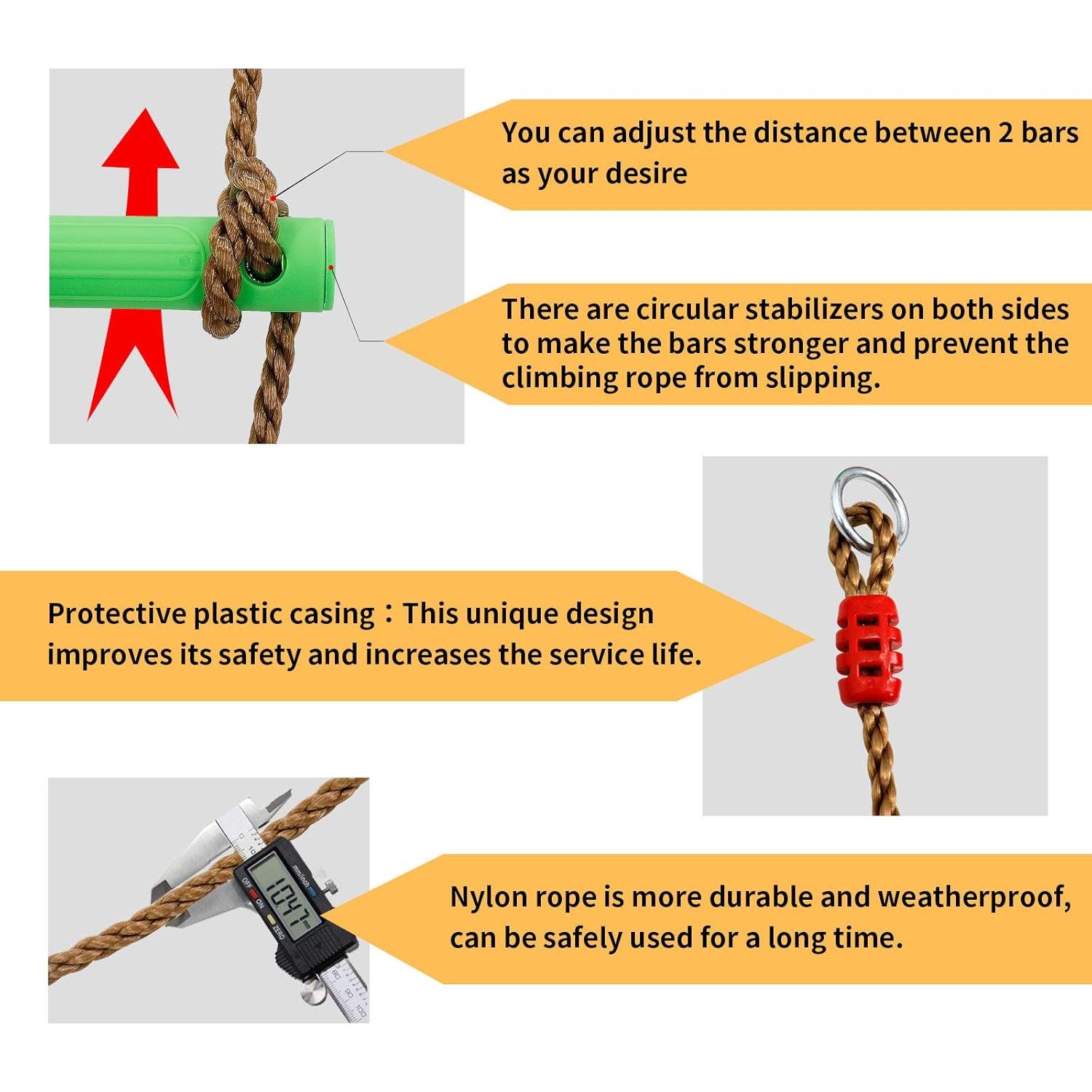 Escalera de Cuerda Colorida Kawuneeche 2.13m para Niños