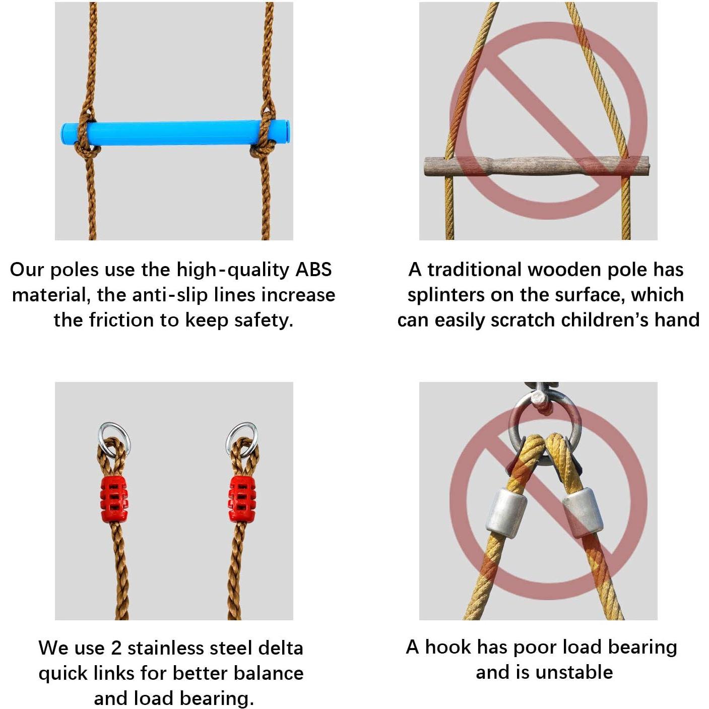 Escalera de Cuerda Colorida Kawuneeche 2.13m para Niños