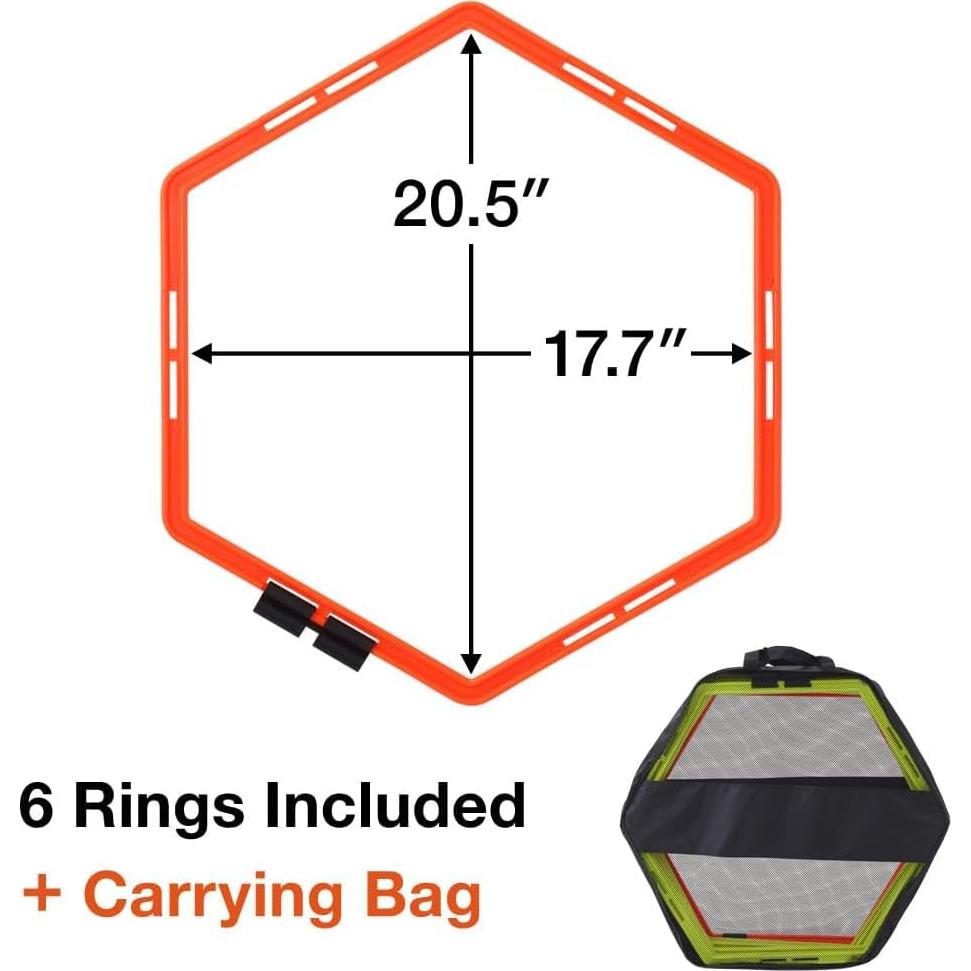 Anillos de Agilidad Japard Hex para Entrenamiento - 6 Anillos