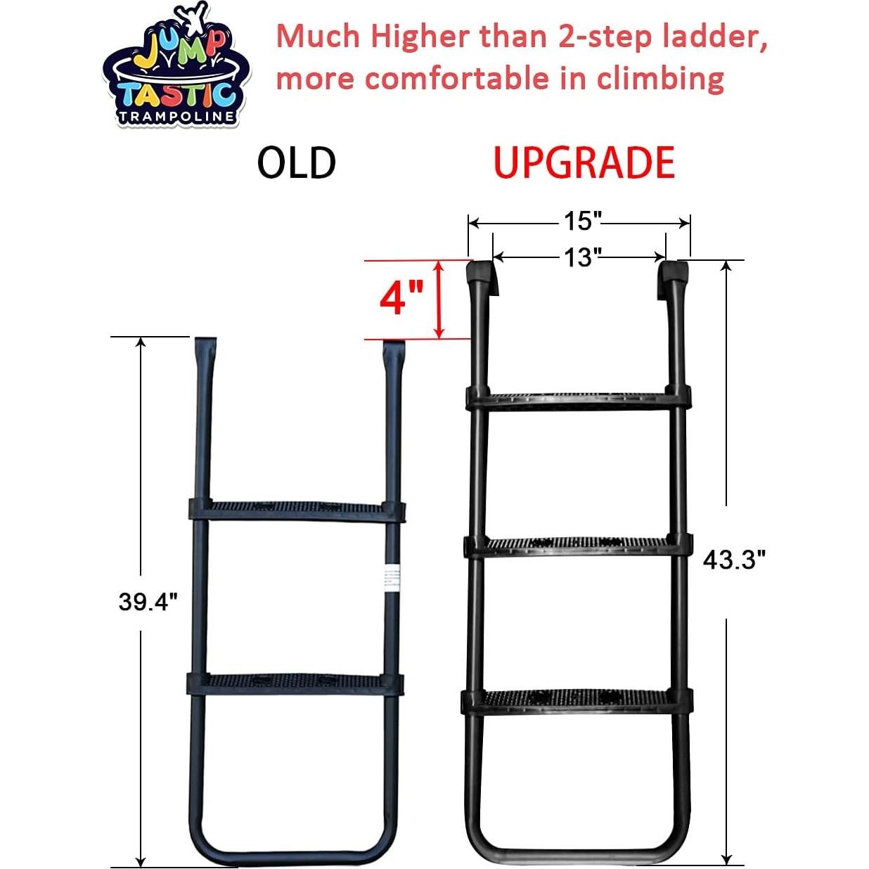 Escalera de Trampolín Jump Tastic 3 Pasos Antideslizante 110 cm
