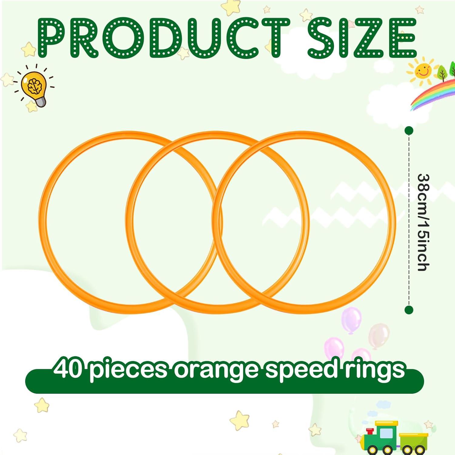 Anillos de Agilidad Deekin 40 Pcs Entrenamiento Velocidad Naranja