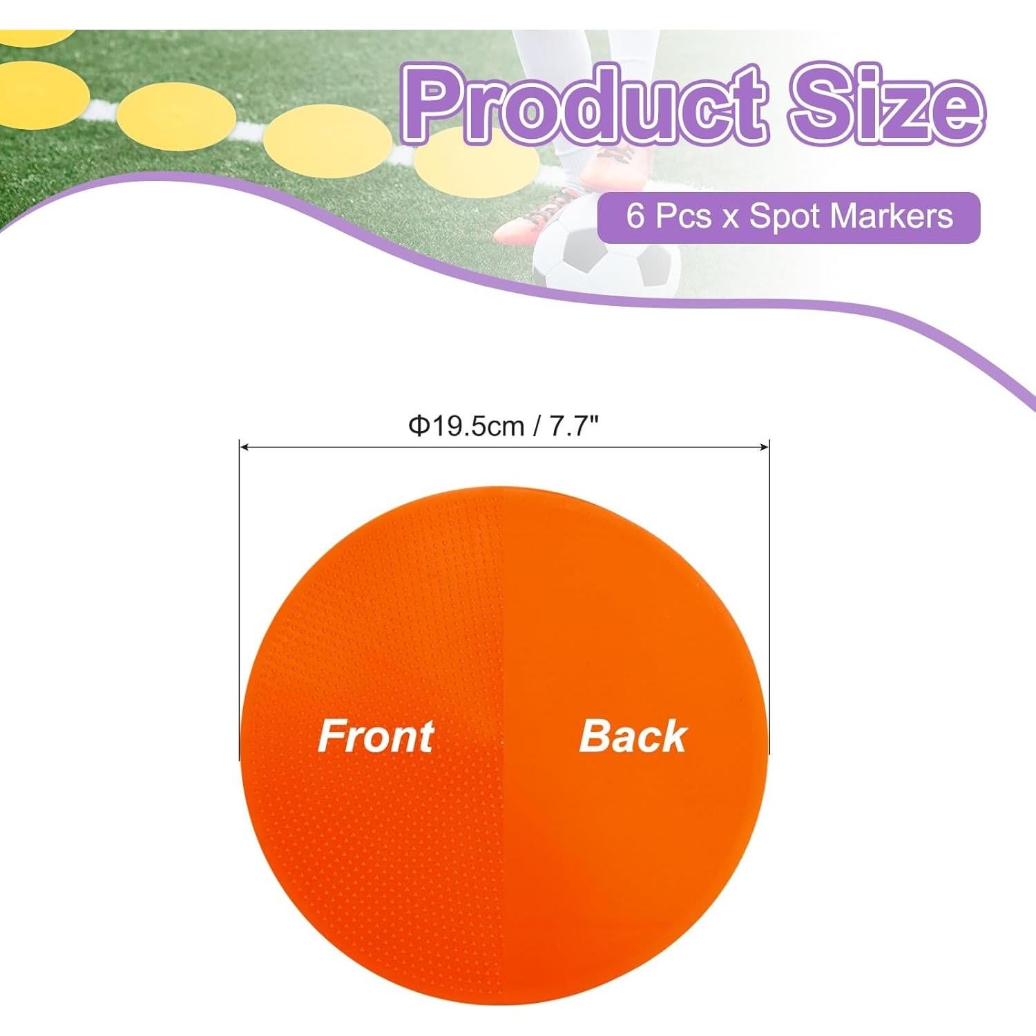 Marcadores de Puntos Antideslizantes PATIKIL 19.5 cm Naranja - 12 Pcs