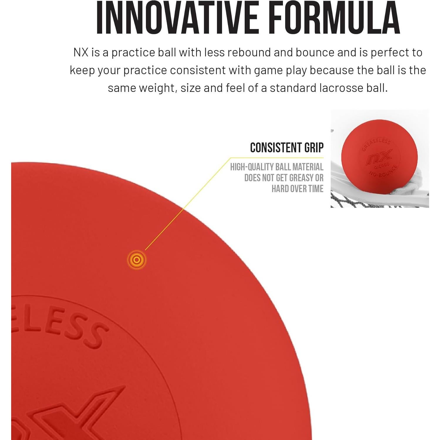 Pelotas de Lacrosse Guardian Pearl NX - Paquete de 20 Rojas