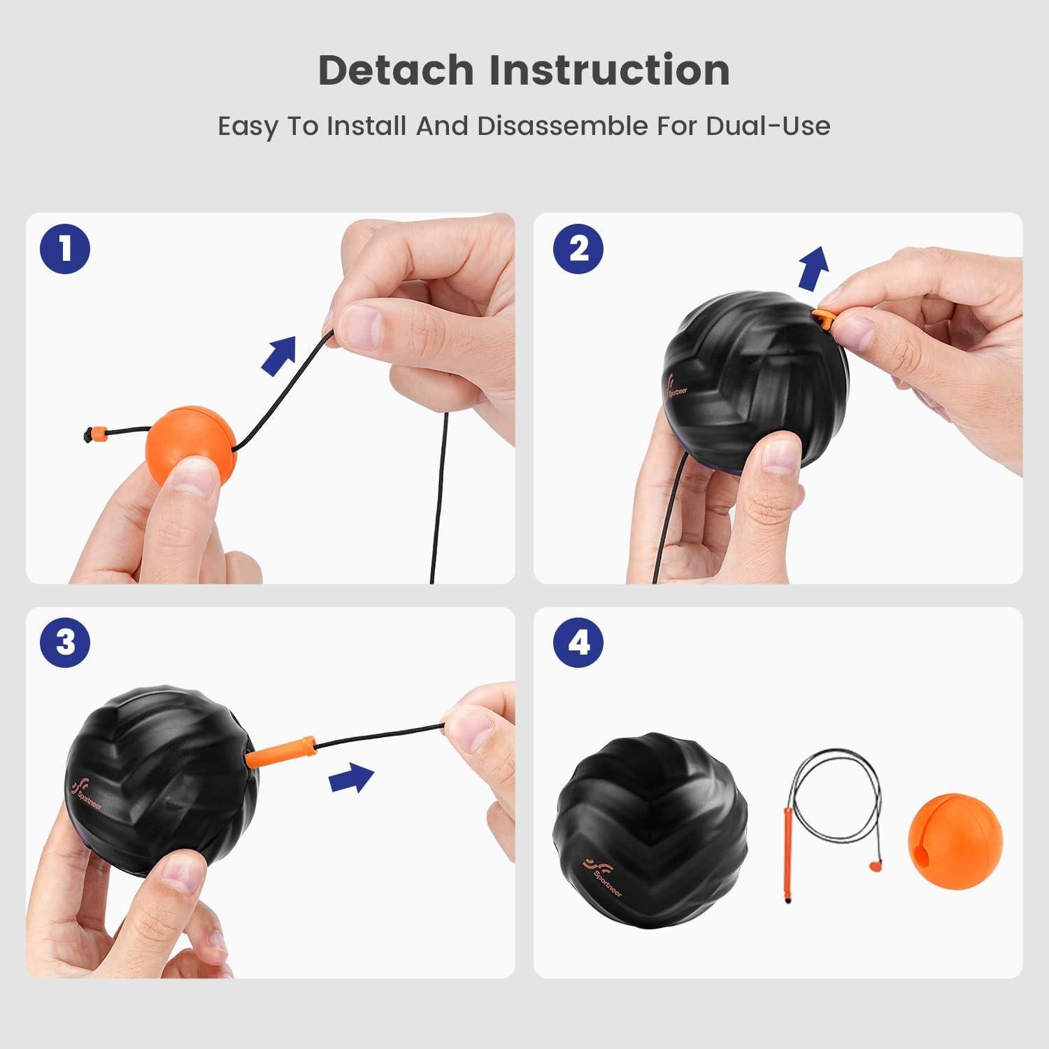 Bola de Masaje Sportneer con Cuerda Desmontable - Alivio Muscular