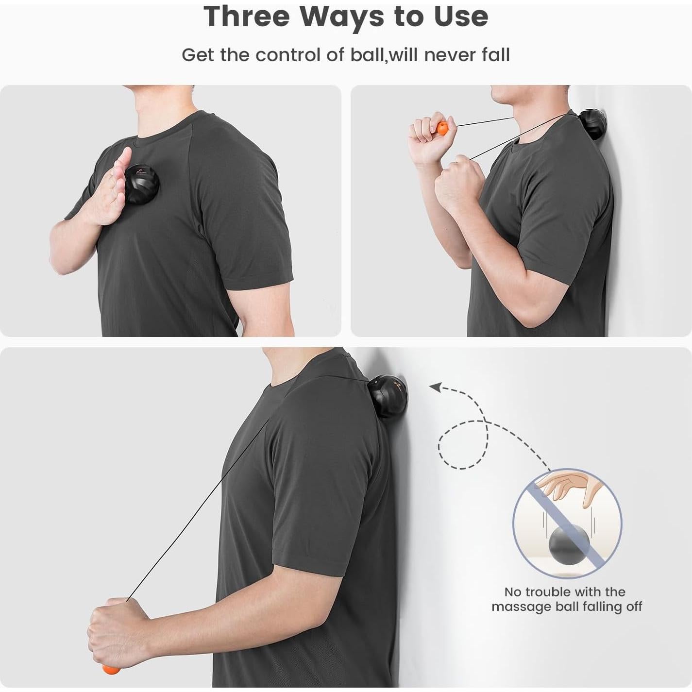 Bola de Masaje Sportneer con Cuerda Desmontable - Alivio Muscular