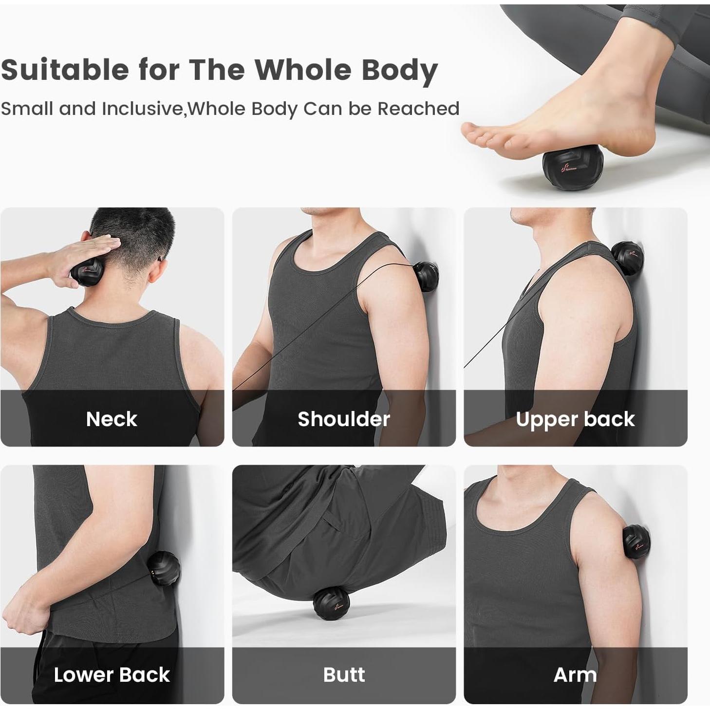 Bola de Masaje Sportneer con Cuerda Desmontable - Alivio Muscular