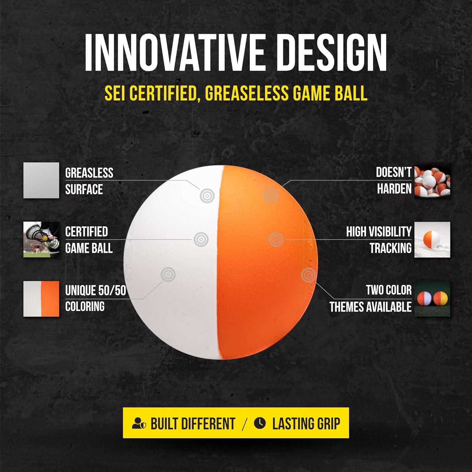 Pelotas de Lacrosse PEARL DUAL X - Paquete de 10 - Blanco/Naranja