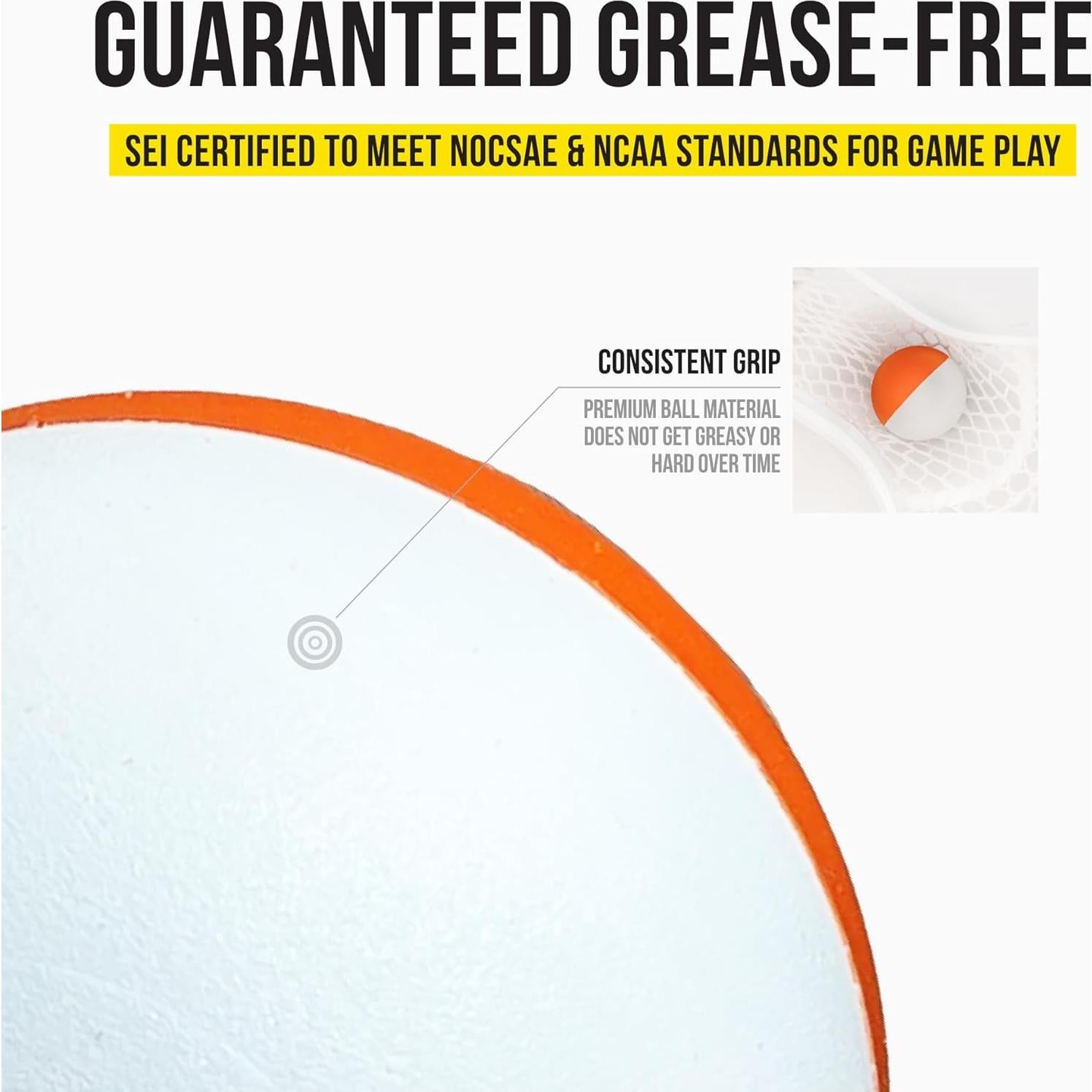 Pelotas de Lacrosse PEARL DUAL X - Paquete de 10 - Blanco/Naranja