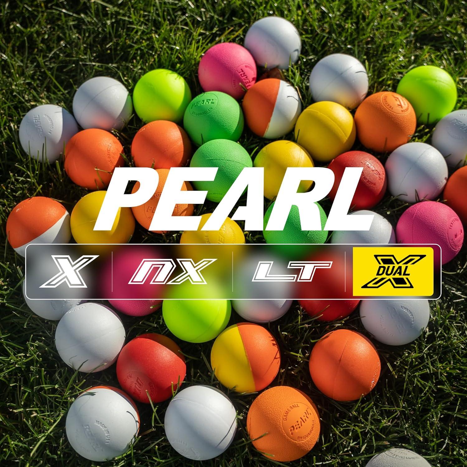 Pelotas de Lacrosse PEARL DUAL X - Paquete de 10 - Blanco/Naranja
