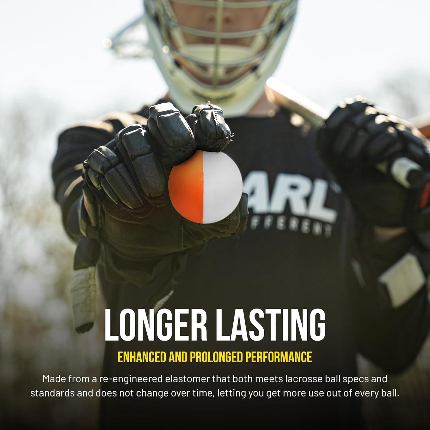 Pelotas de Lacrosse PEARL DUAL X - Paquete de 10 - Blanco/Naranja