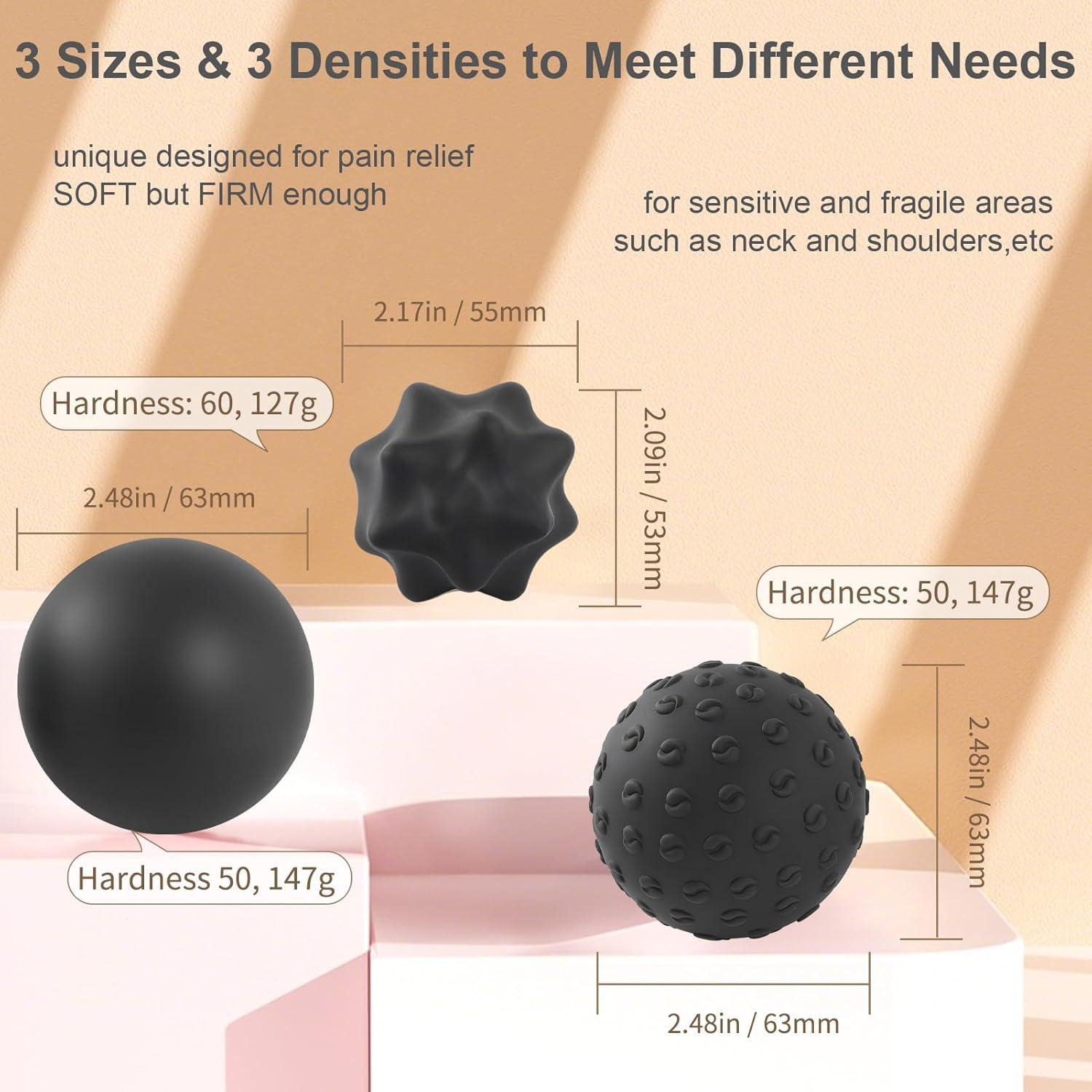 Bolas de Masaje JIEJUNJIE - Liberación Miofascial (Paquete de 3)