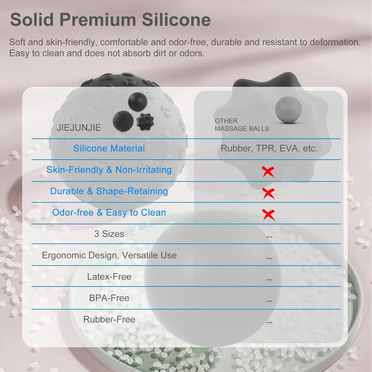 Bolas de Masaje JIEJUNJIE - Liberación Miofascial (Paquete de 3)