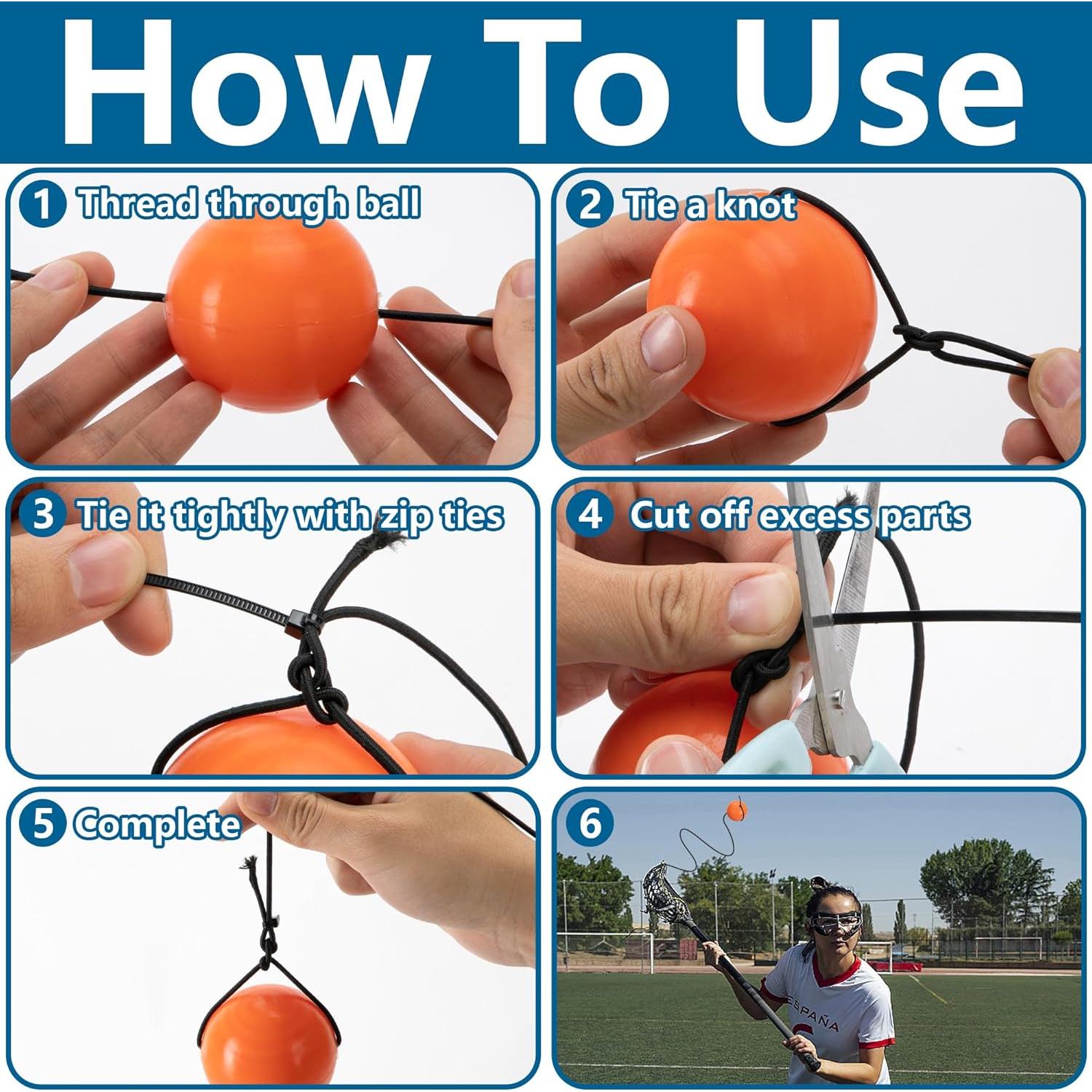 Pelota de Entrenamiento Lacrosse RunNico 2 Piezas Goma 6 cm