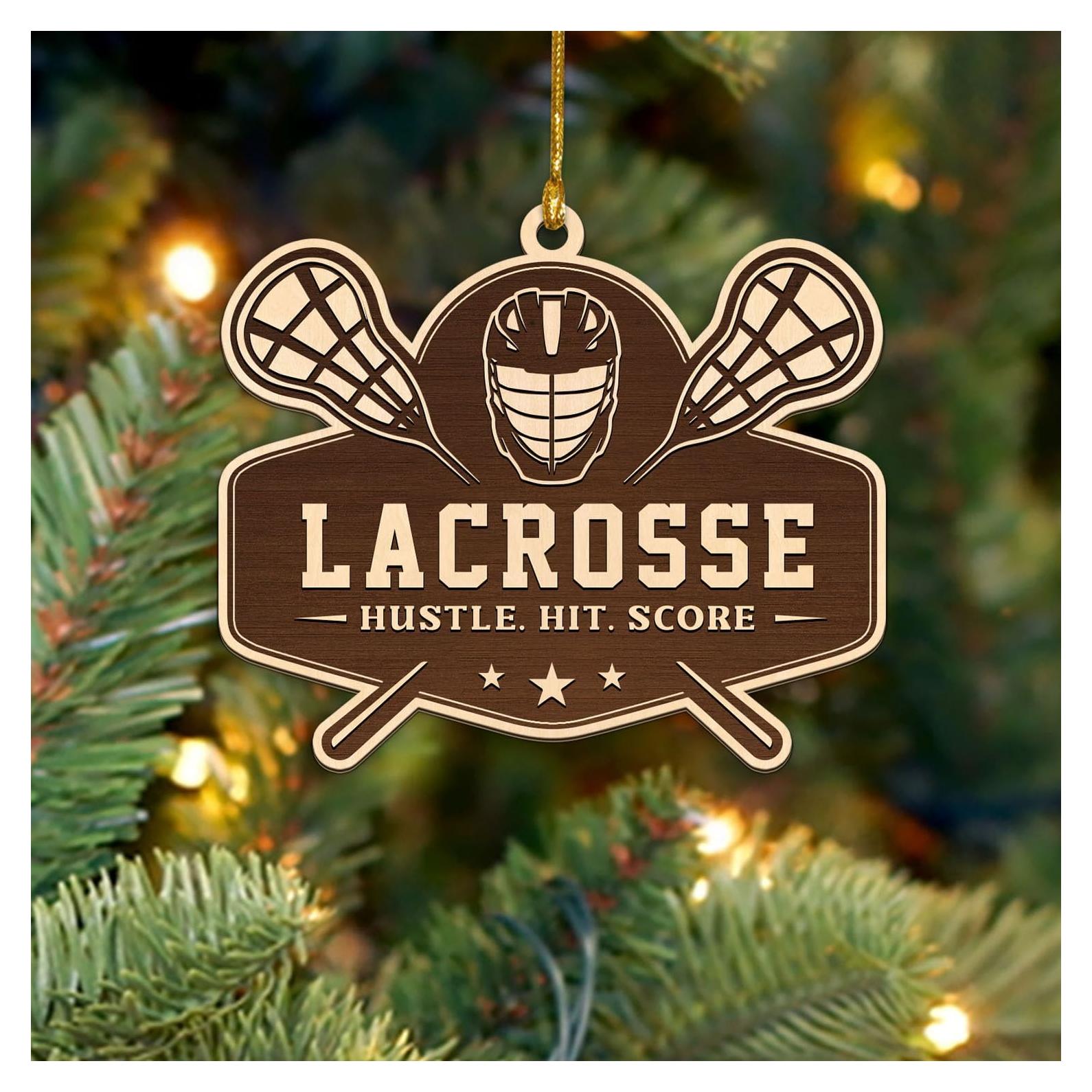 Adorno Navideño Lacrosse Hustle Hit Score 2025 8.9cm