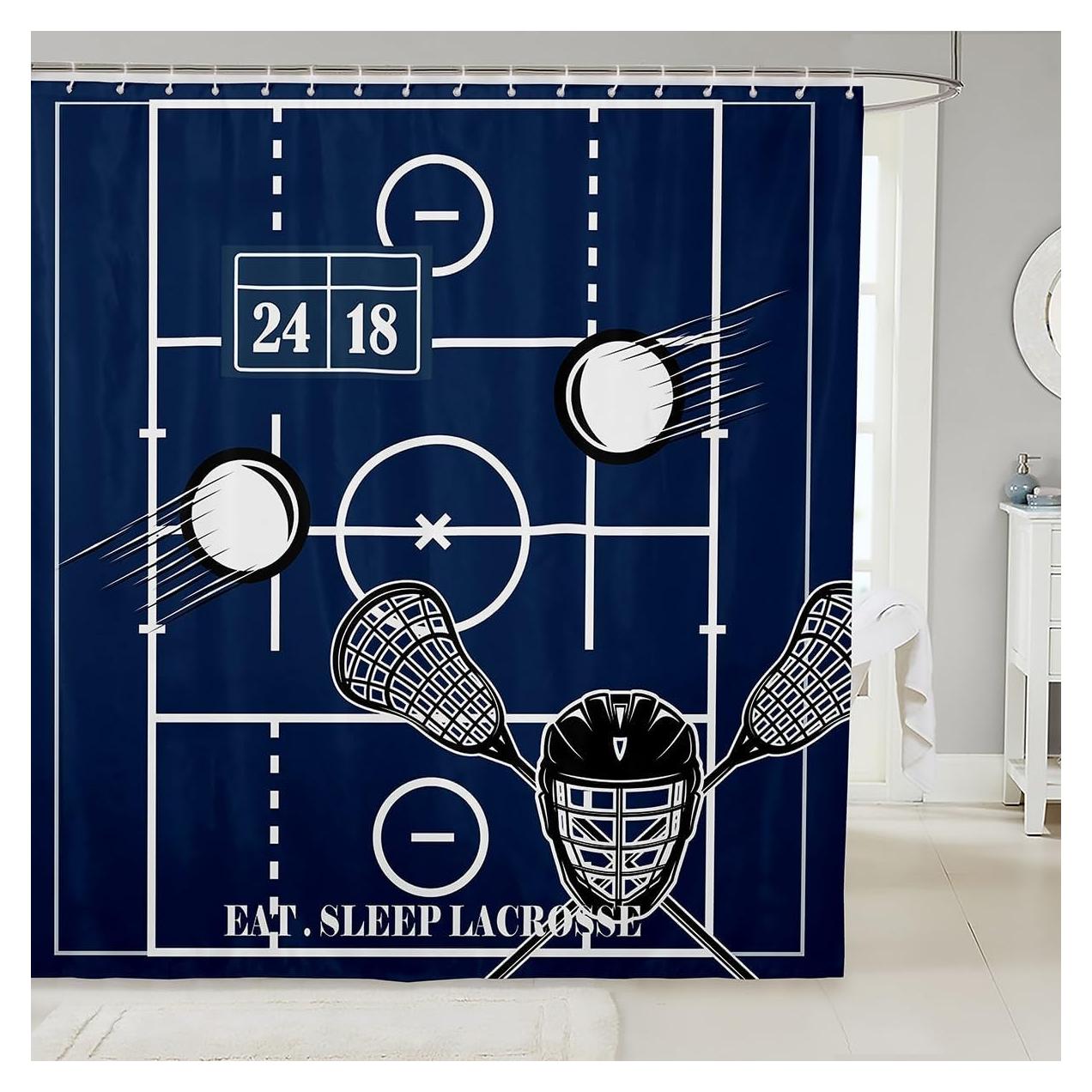 Cortina de Ducha Feelyou Lacrosse Azul 182.88x182.88 cm