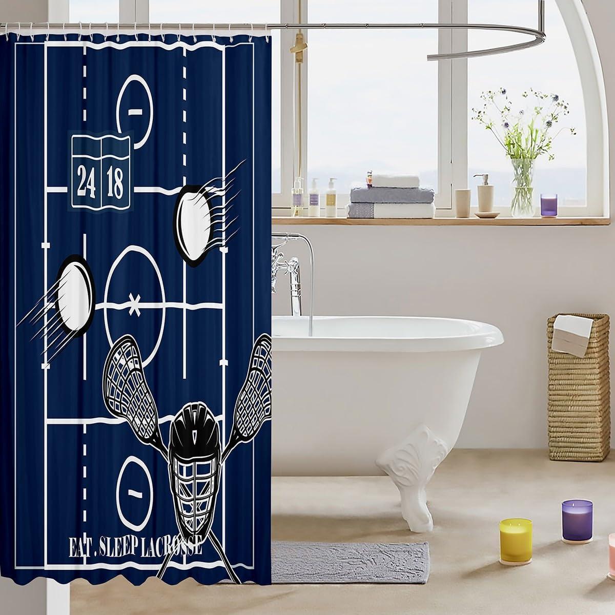 Cortina de Ducha Feelyou Lacrosse Azul 182.88x182.88 cm