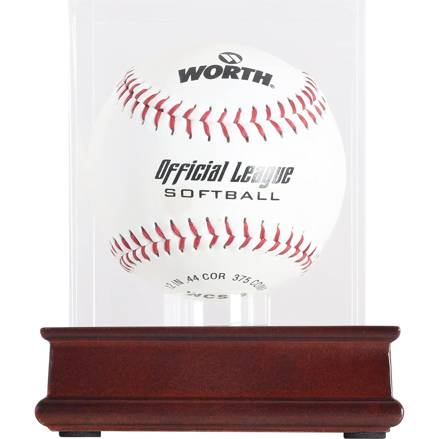 Display Gifts Soporte de Exhibición para Softball Madera Cereza