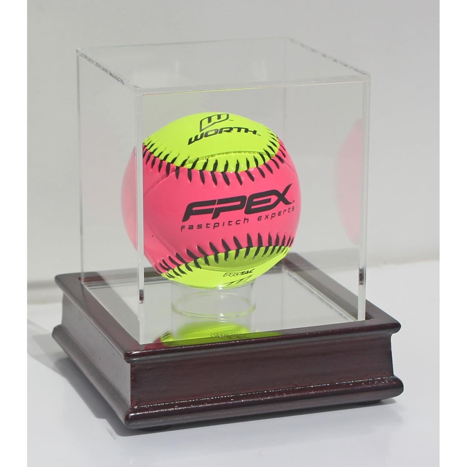 Display Gifts Soporte de Exhibición para Softball Madera Cereza