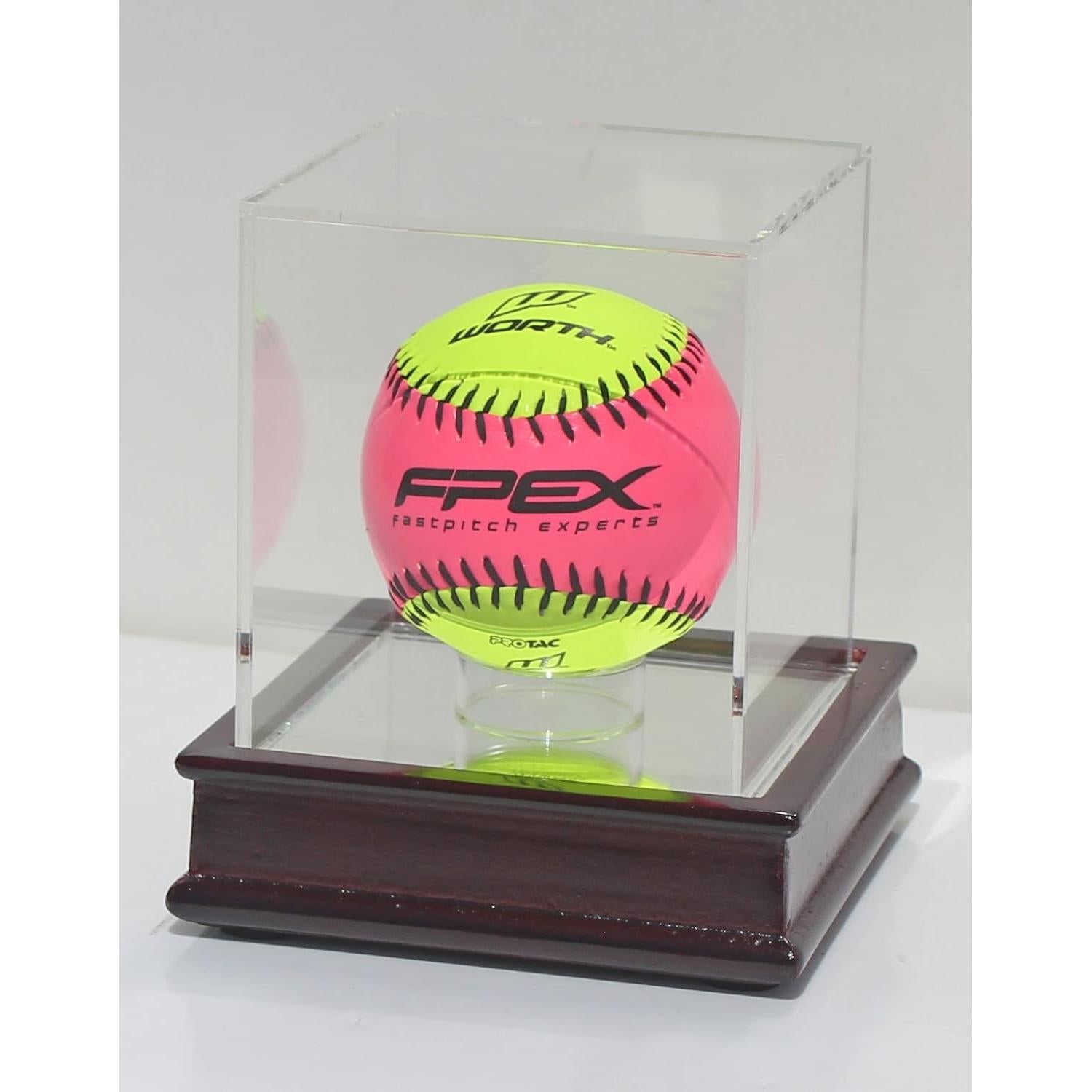 Display Gifts Soporte de Exhibición para Softball Madera Cereza