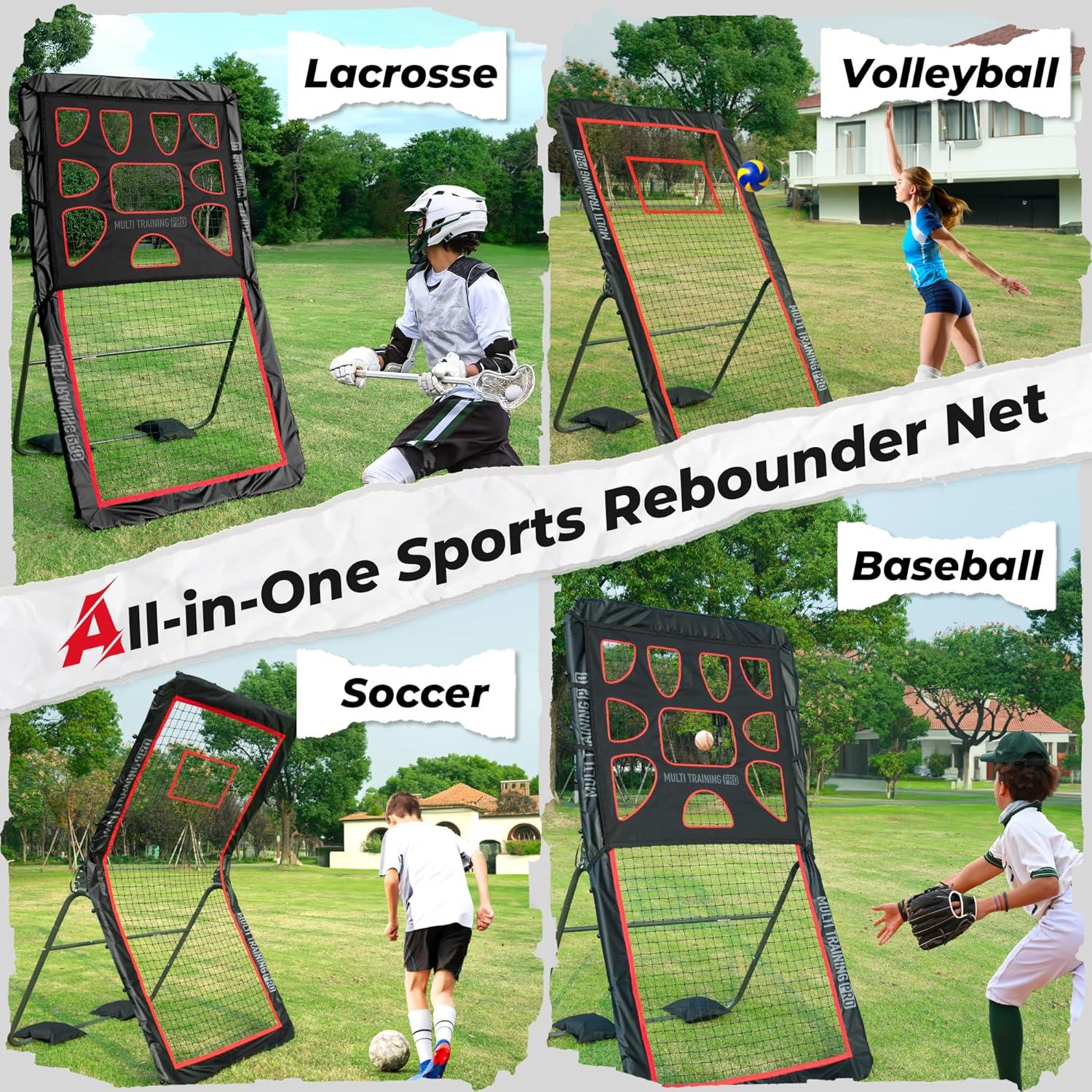 Rebotador de Lacrosse ESUELITE 4x7 pies Ajustable para Voleibol, Béisbol y Fútbol