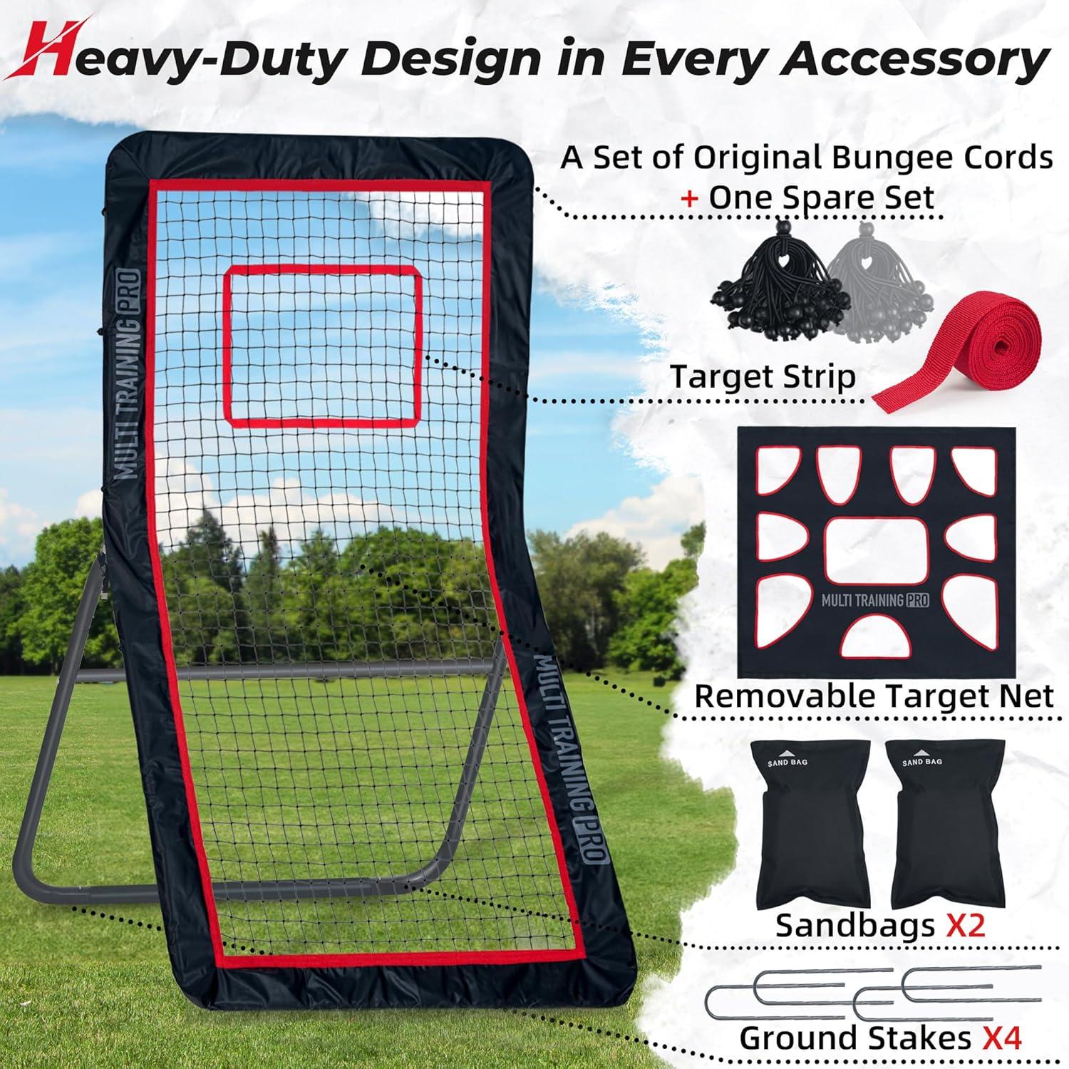 Rebotador de Lacrosse ESUELITE 4x7 pies Ajustable para Voleibol, Béisbol y Fútbol