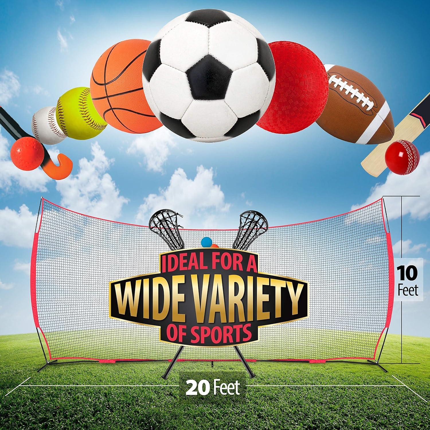 Red de Protección Deportiva Lacrosse Scoop 20x10 Pies Multiuso